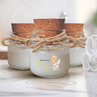 kit com 30 Unidades Vela Aromática Artesanal Perfumada lembrancinha batizado maternidade