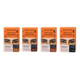 Della e Delle Henna Para Sobrancelhas 3g 4 Cores De Renna Para Escolher Fixador Incluso Na Fórmula em Oferta na Shopee
