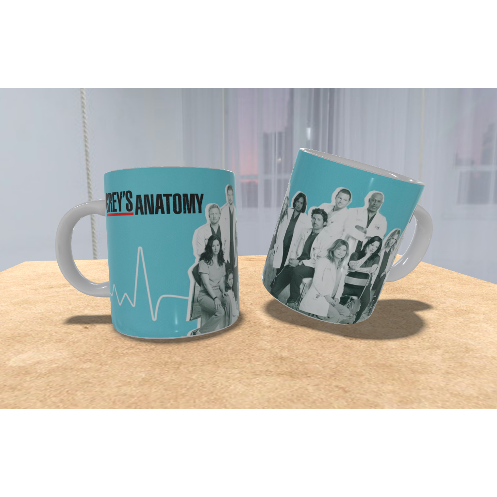 Caneca Branca 325ml Cerâmica/Porcelana Grey's Anatomy Meredith Shepherd Sloan Cristiana Yang Callie Torres Jackson Avery George O'MalleyMinha pessoa Izzie Stevens Richard Weber  Alex Karev Owen Hunt
