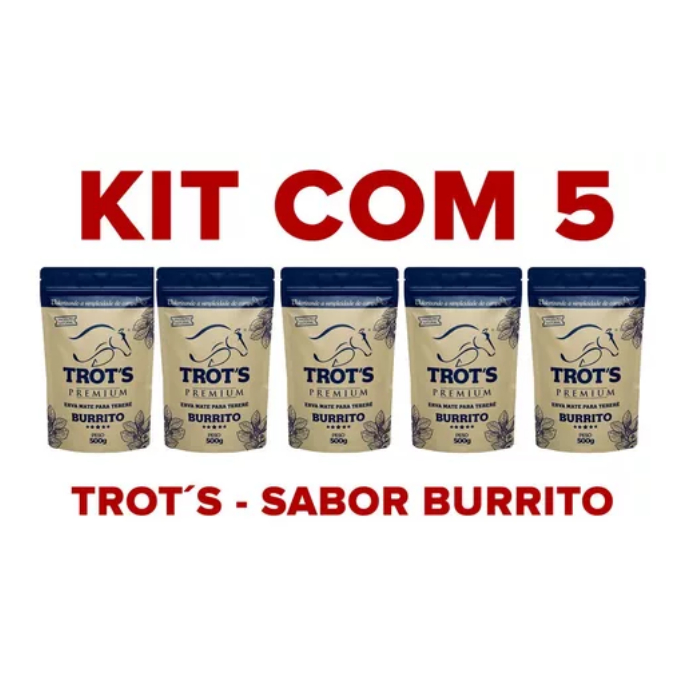 Kit Com 5 Erva Mate Trot's Burrito Para Tereré - 500g