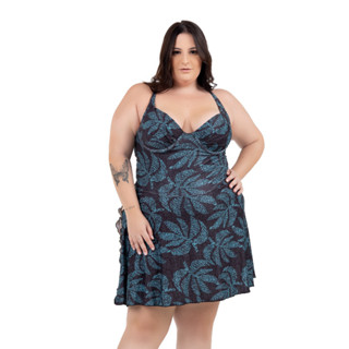 Maiô Vestido Plus Size Maiô com Saia maiô e saída de Praia