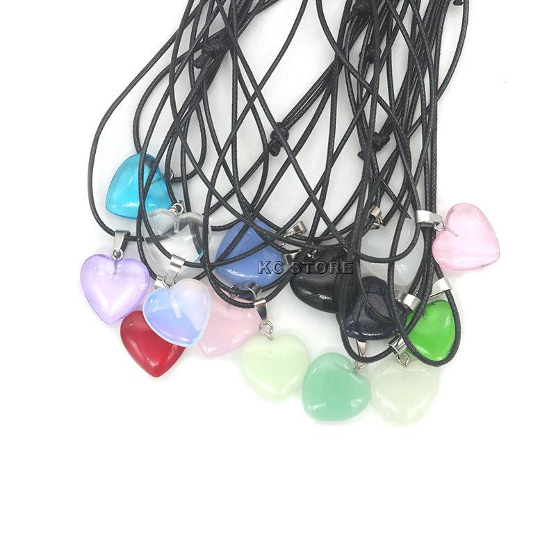 Kit 10 Colares 6 5 4 3 Colar Hippie Cordão de coração Preto Pedra Coloridas Tie Dye Resina Regulável brilha no escuro onix tigre em Oferta na Shopee