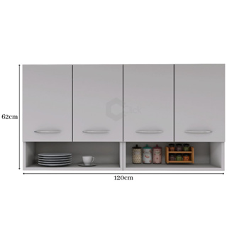 Módulo Paneleiro 1,20m Armário Parede Cozinha Multiuso Branco Ou Preto em Oferta na Shopee