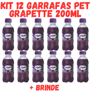 Kit 12 Garrafas Pet Grapette 200ml FRAMBOESA - Quem Bebe Repete!