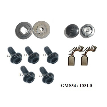 Flanges + Parafusos + Escovas de Carvão + Tampas do Porta Escovas Para Serra Mármore Bosch GMS 34 / 1551.0