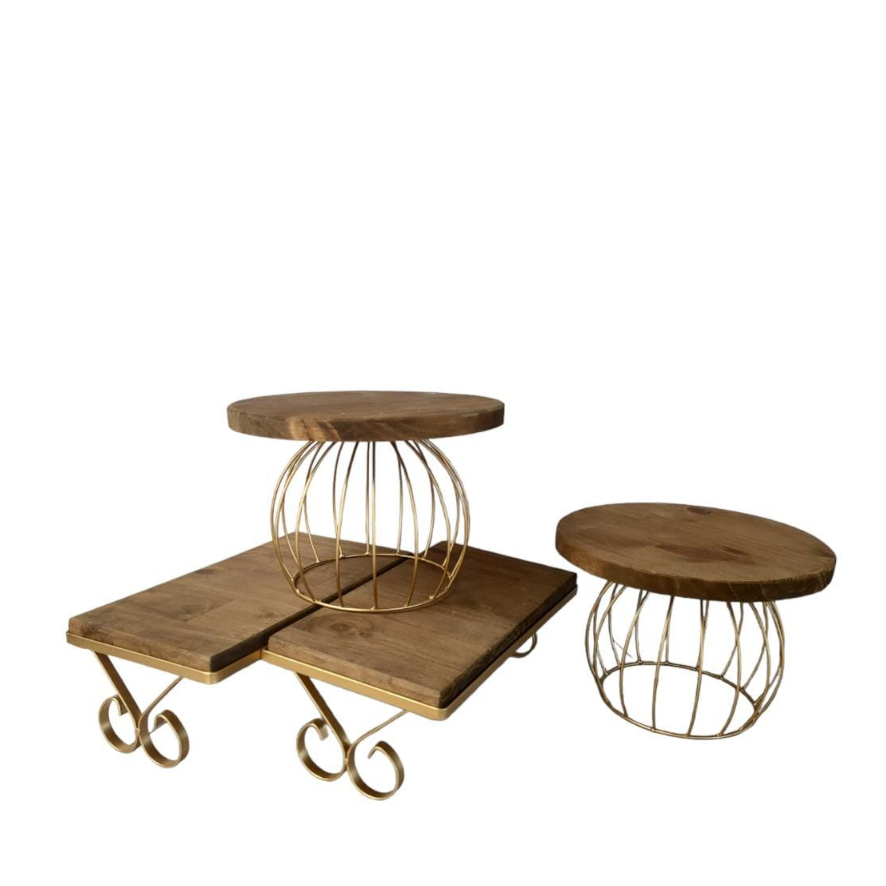 kit doceiras/boleira decoração 4 peças rustico em Oferta na Shopee