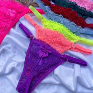 5 Calcinhas Kit Bem-querer Sexy Fio dental com corações regulagem