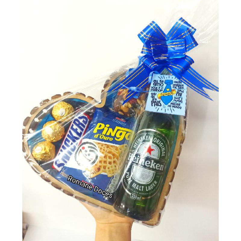 Cesta masculina com bebida (cesta para presente, dia dos pais, cesta para o namorado) em Oferta na Shopee