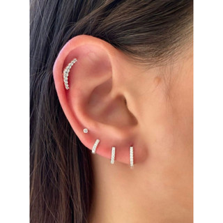 Trio De Argola de Prata 925 Primeiro Segundo e Terceiro Furo em Oferta na Shopee