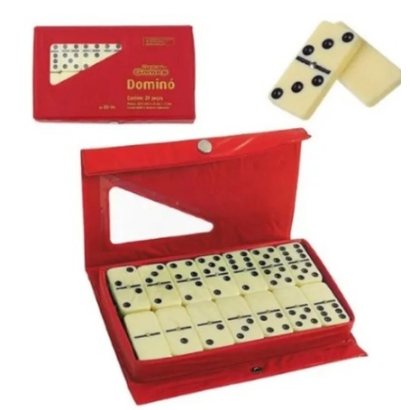 Jogo De Domino Double Six Profissional Osso Estojo C/28 Peças