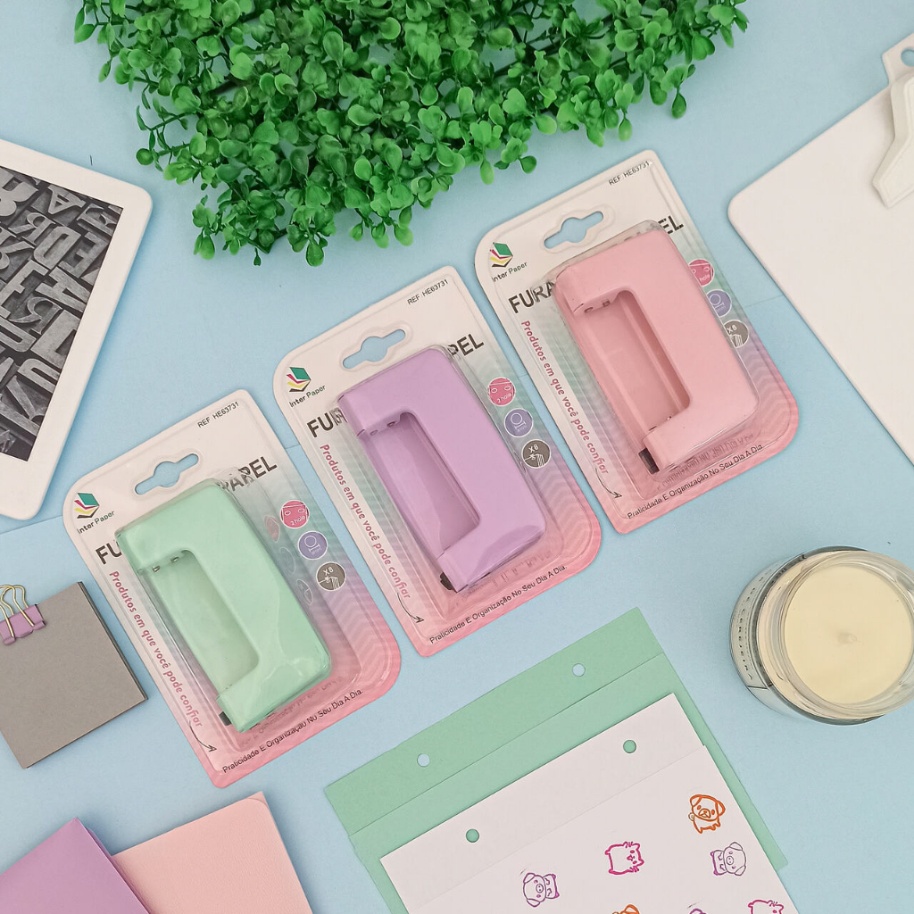 Perfurador de Folhas Metal HE63731 com 2 Furos - Interponte em Oferta na Shopee