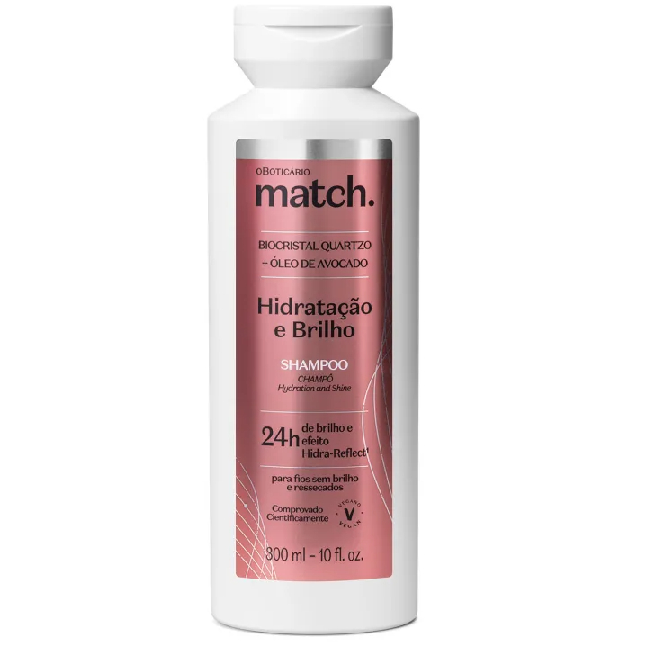 O BOTICARIO MATCH SHAMPOO HIDRATACAO E BRILHO 300ml