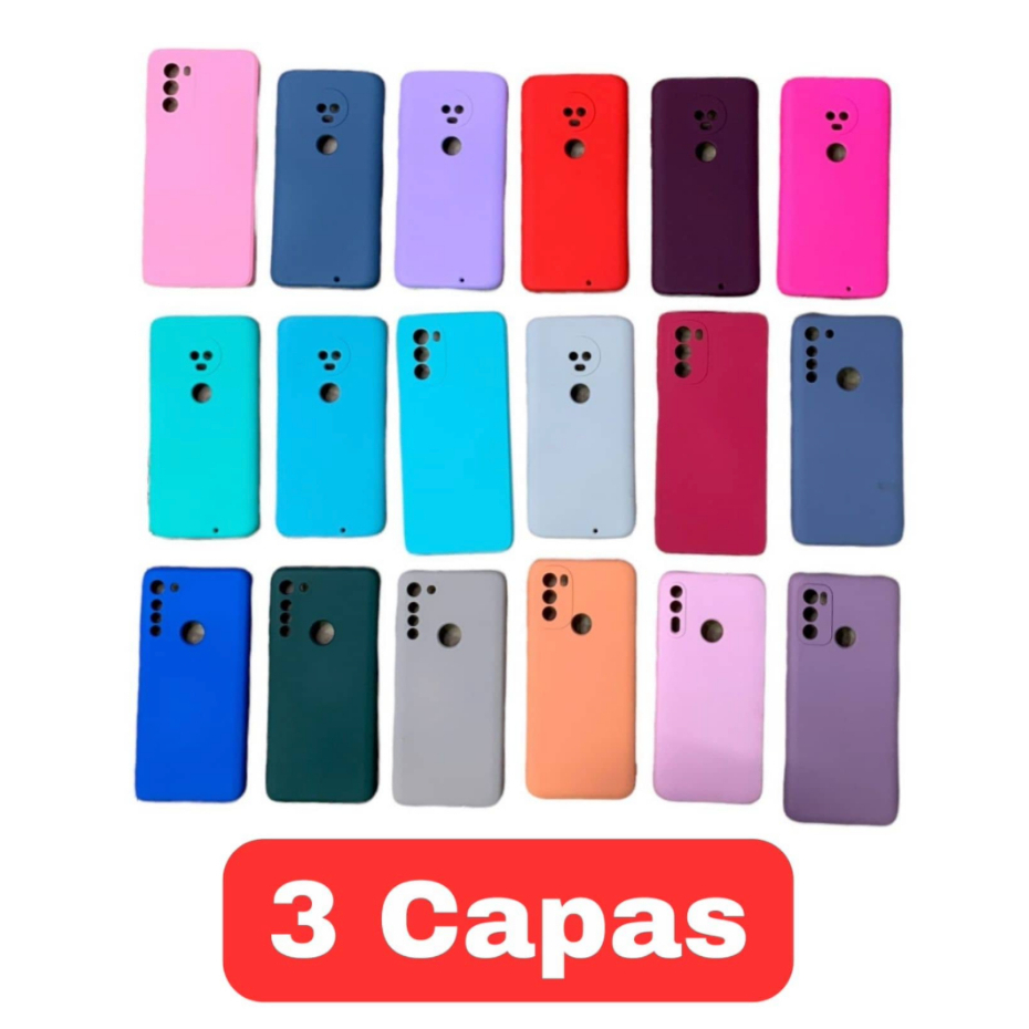 Kit 3 Capas Silicone Xiaomi Redmi Xiaomi Redmi Note 14/Note 9/Note 10/13C/14C/Note 12/Note 13/15C/X7 Pro/X6 Pro/X5