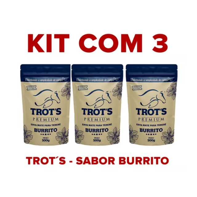 Kit Com 3 Erva Mate Trot's Burrito Para Tereré - 500g