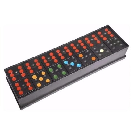 Dominó Infantil com Estojo Plástico Color Brinquedo Educacionais Jogo Para Família Diversão