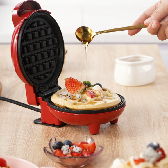 Máquina Para Fazer Waffle Pequena Portátil 110v 550w Mini Lanche Elétrico