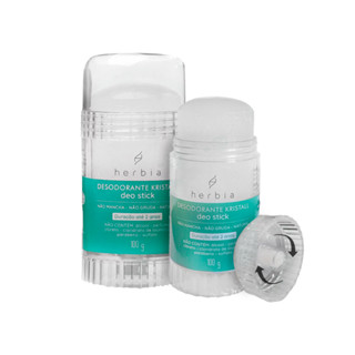 Desodorante Cristal Stick Kristall Sensitive Herbia Mini Crystal Sem Perfume 100g Vegano Desodorante Pedra Importado Sem Aluminio Kristall-Deo