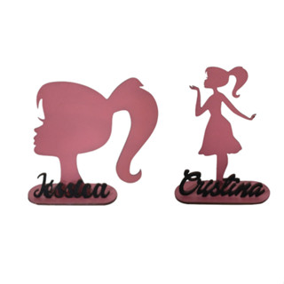 Centro de mesa Barbie com nome personalizado kit 10