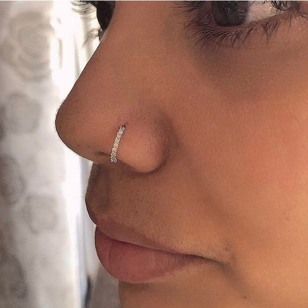 Piercing Nariz Cartilagem Argola Cravejado Strass em Oferta na Shopee