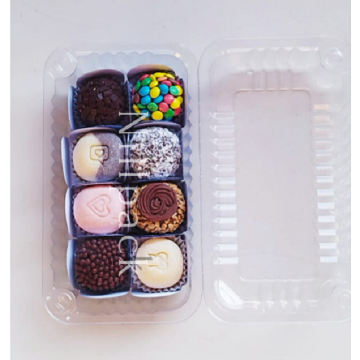 Embalagem Retangular S08 CAIXA com 50 unidades Para Brigadeiros Doces e Salgados