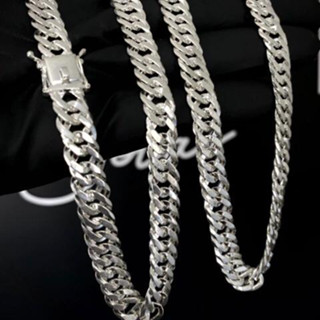 Corrente Masculina Prata Elo Duplo 7mm 70cm mista gravação 925