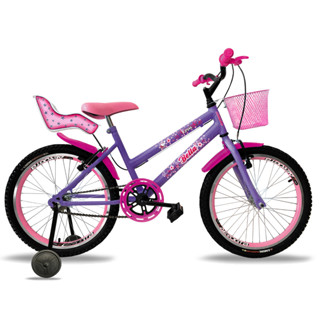 Bicicleta Infantil Menina Aro 20 Bella Com Rodinha e Cestinha 5 a 8 anos Cadeirinha de Bonecas em Oferta na Shopee