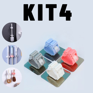 KIT2/4/8 Esfregão Suporte para Vassouras e Rodo Suporte de Parede Fortalecer Gancho de Cozinha Banheiro Racks Aço inoxidável Gancho multi função