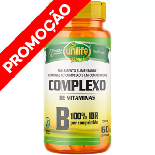 Vitaminas Complexo B ( B1 B2 B3 B5 B6 B7 B9 B12 ) - 60 Comprimidos 500mg - Unilife Vitamins