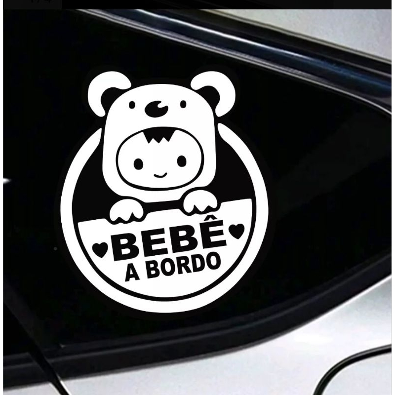 Adesivo Para Carro Bebê a Bordo - 15x12.5Cm em Oferta na Shopee