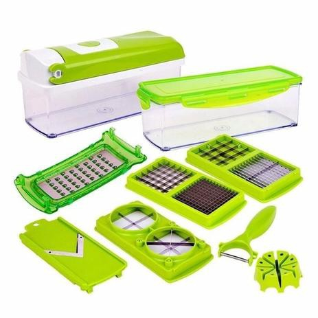 Nicer Dicer Plus 14 peças Cortador Fatiador Legumes Verduras Frutas em Oferta na Shopee