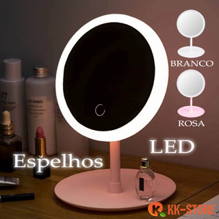 Espelho Para Maquiagem Mesa Para Espelho Inteligente Maquiagem Com Led Usb Recarregável Forma Portatil Dobravel Ajustavel Redonda XDH16