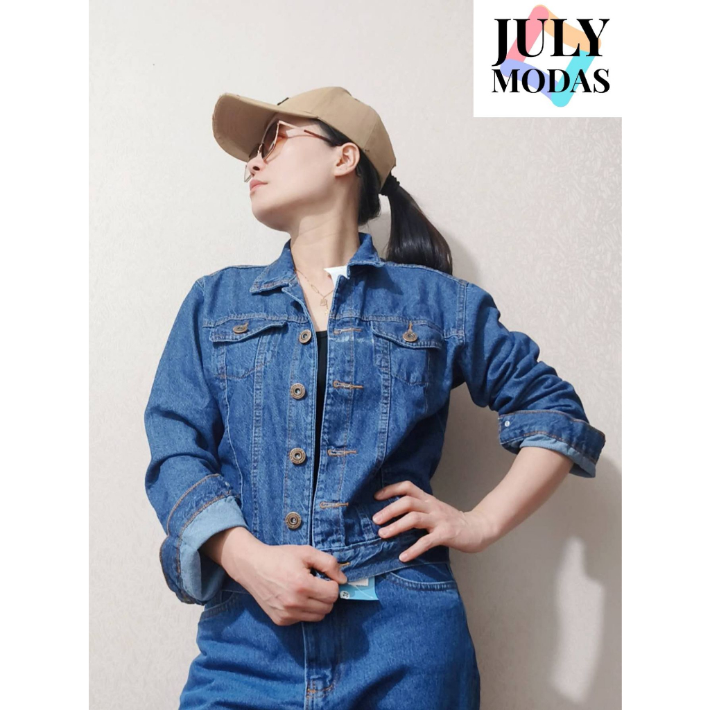 Jaqueta Jeans Estonada Feminina/JULY MODA J0301