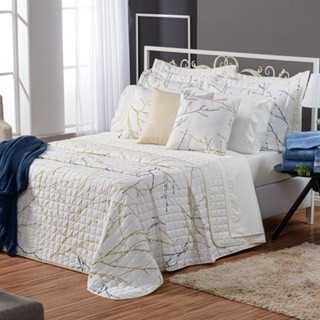 Kit Cobre Leito Top Line Estampado Casal Queen 3 Pçs 180 fios super macio toque algodão em Oferta na Shopee