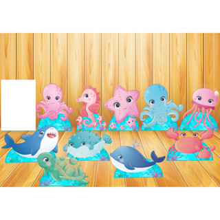 Decoração Fundo do Mar- 10 displays de mesa 15 a 20 MDEIRA MDF 3MM