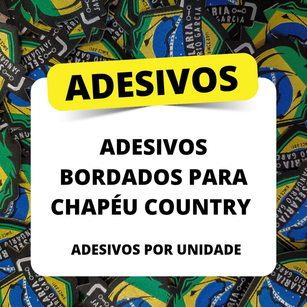 Adesivo Patch Bordado Country de Pano para Chapéu, Copo Térmico, Garrafa Térmica