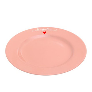 Jogo 06 Pratos Porcelana Sobremesa Lamour Rosa
