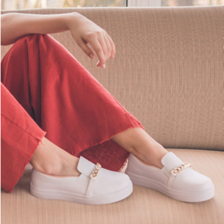 Tênis Slip On Feminino Bia Calçados Corrente Napa Branco em Oferta na Shopee