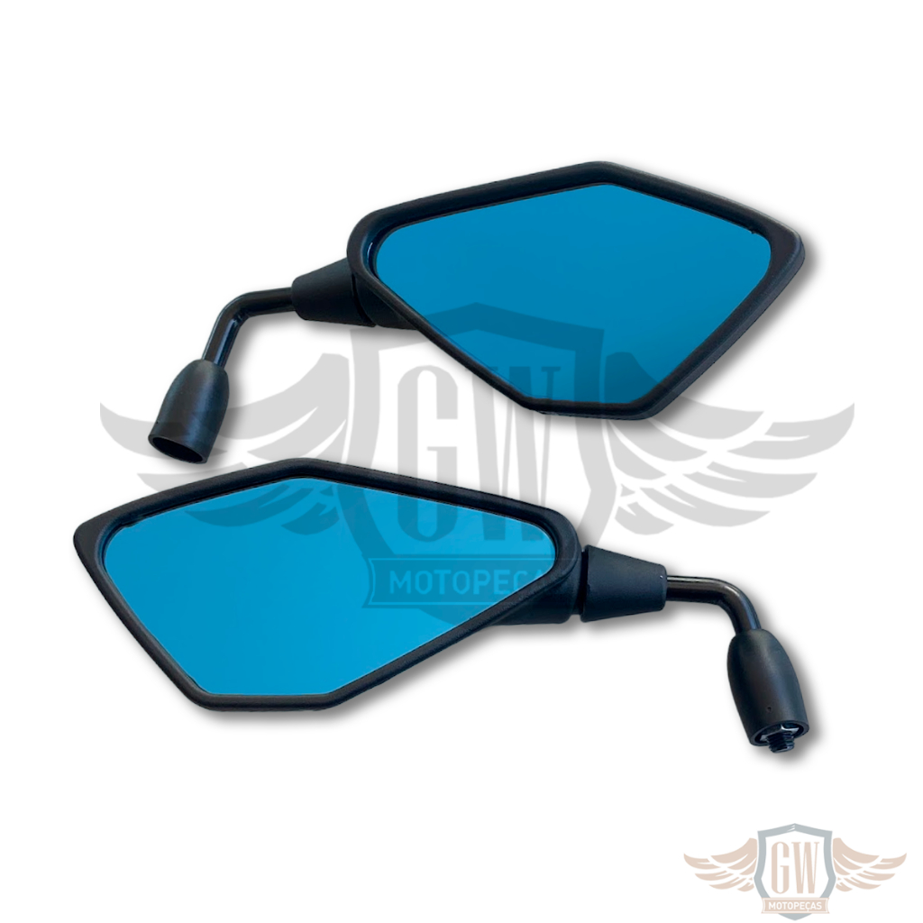 Retrovisor Rvg Kawasaki Z400 H Curta 90 Yamaha L Plana Azul em Oferta na Shopee