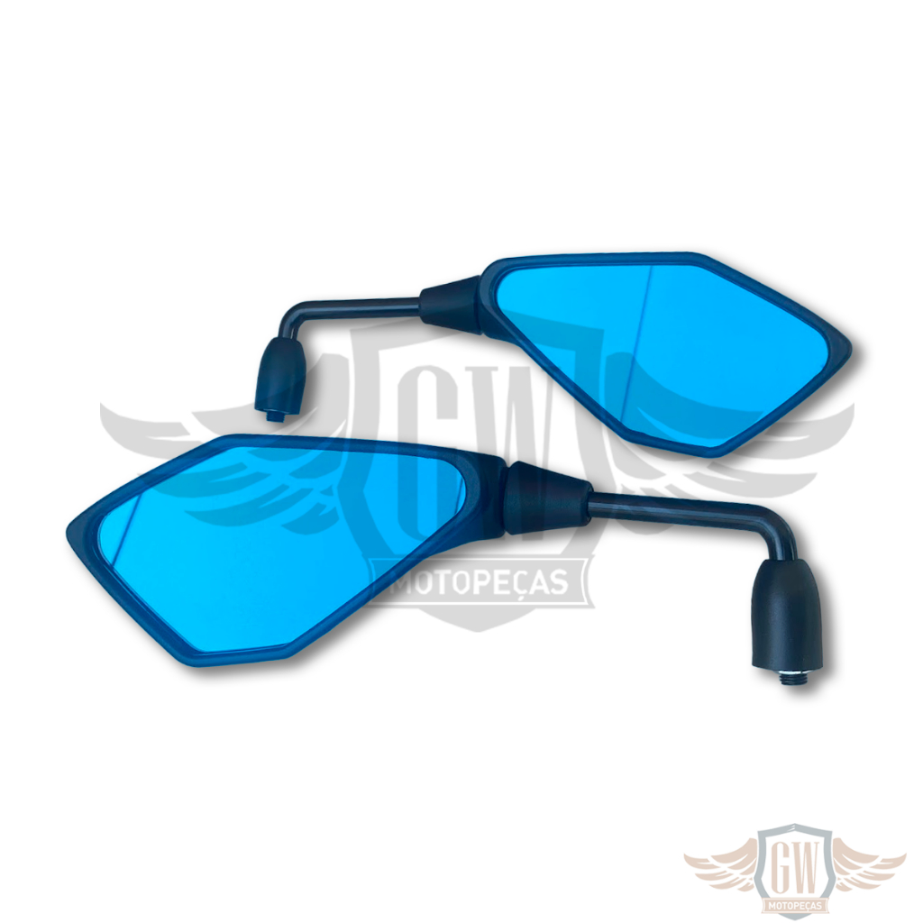 Retrovisor Rvg Kawasaki Z400 Rebaixado 90 Yamaha Plano Azul