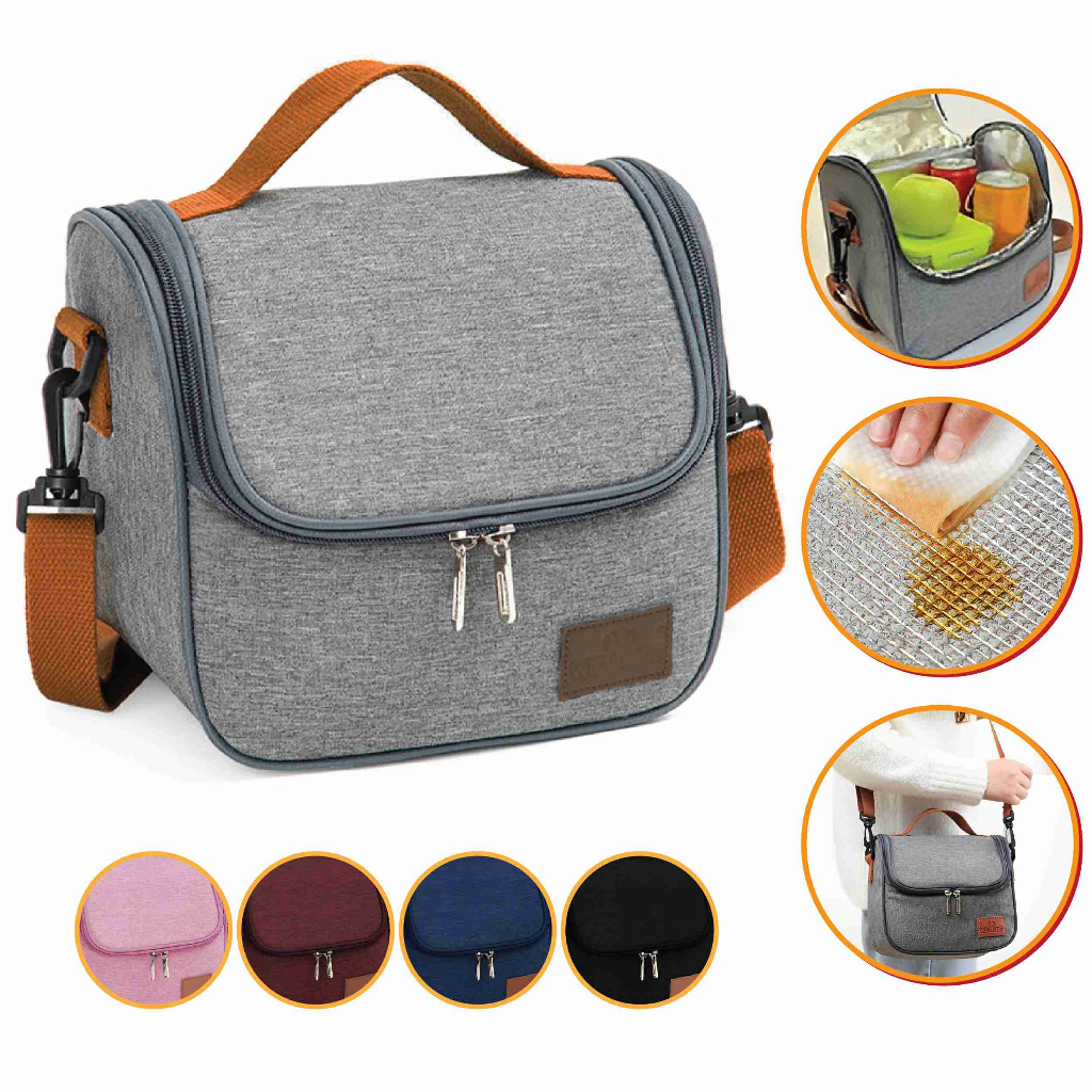 Bolsa Térmica Com Alça Feminina Masculina Marmita Lanche Bebida Lancheira Portátil Trabalho Fitness