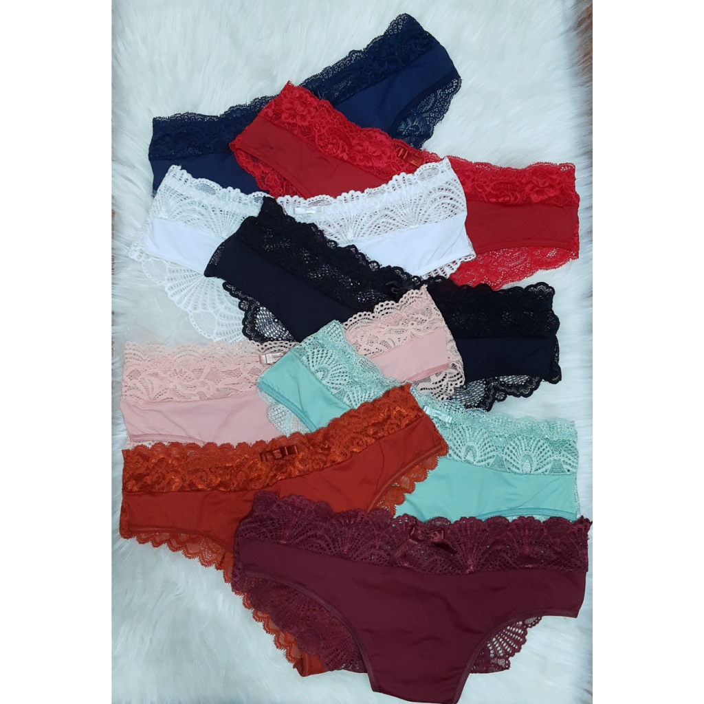 Kit 4 Calcinha Plus Size PATRÍCIA (48 a 54) Cintura Alta de Microfibra Tanga Plus Lingerie Plus Size Com Renda em Oferta na Shopee