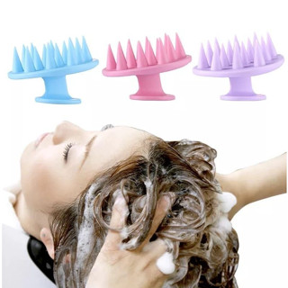 Escova Massageadora De Silicone Couro Cabeludo Anti-Deslizante Para Cuidado De Saúde Com Cabo Flexível (Cor aleatória)