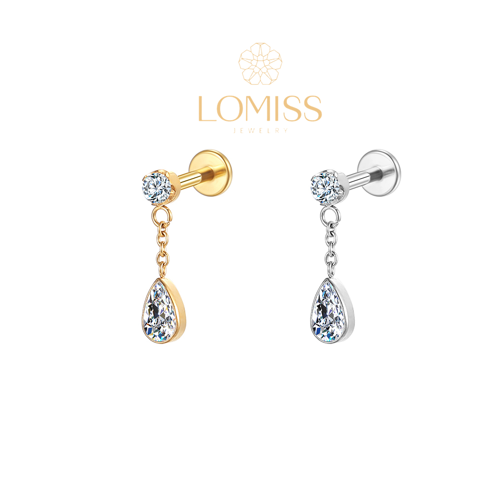 Piercing Helix Tragus Conch Boca-Medusa Labret Aço Cirúrgico Pvd Ponto De Luz/pingente Gota Zircônia em Oferta na Shopee