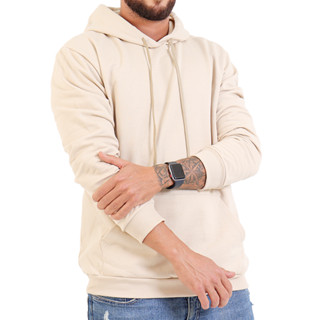 Moleton Bege Creme Cor Tendência Inverno Blusa De Frio