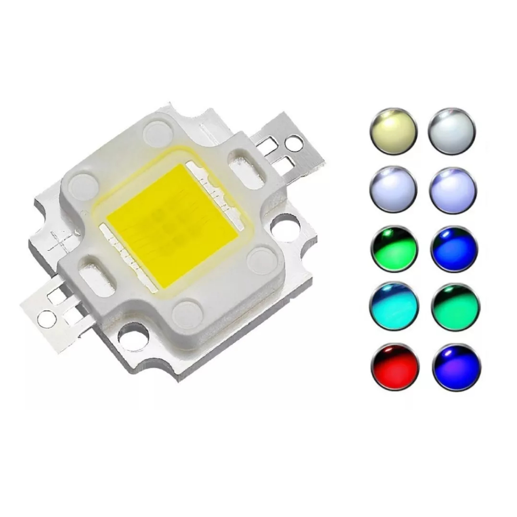 Chip power led 10w 12v Diversas cores azul royal branco frio 6500k ultravioleta 395nm full spectrum refletor iluminação em Oferta na Shopee