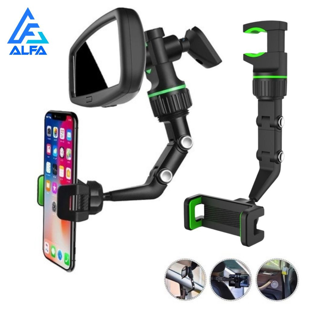 Novo suporte de telefone para espelho retrovisor de 360° para montagem multifuncional no carro e suporte para GPS Suporte giratório universal
