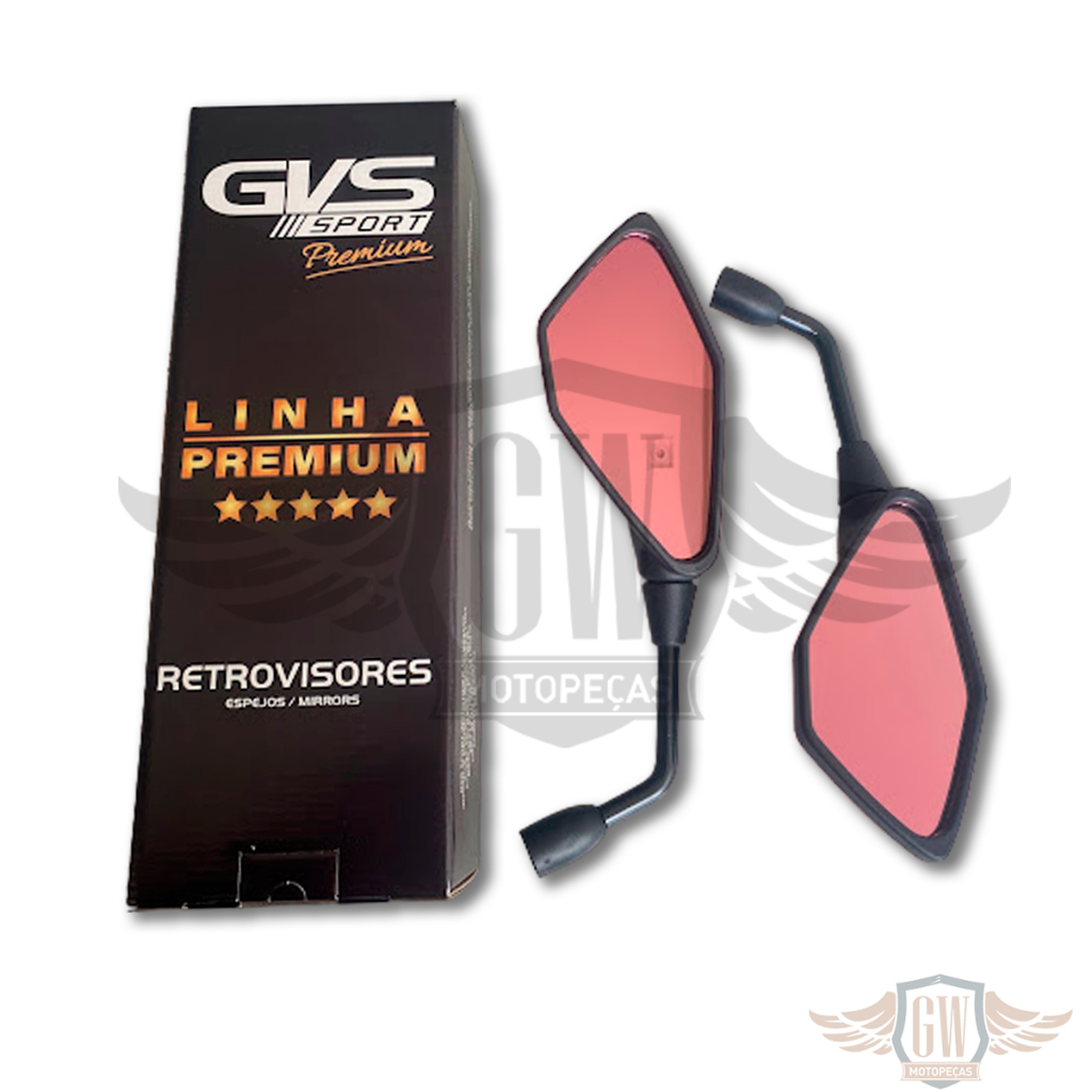 Retrovisor Gvs Kawasaki Z400 Fixo Honda Lente Convexa Ruby
