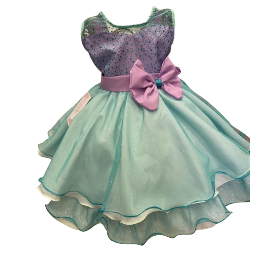 Vestido Infantil Luxo de Festa Fantasia Princesa Sereia Ariel