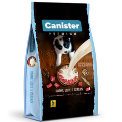 25kg Ração Canister Premium Para Cães Filhotes Carne, Leite E Cereais