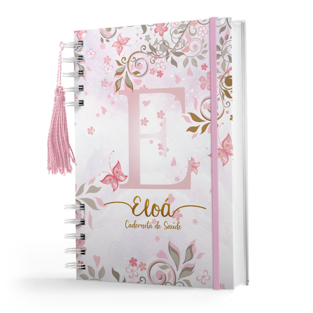 Caderneta De Vacinação Menina Personalizada C/ Nome - Floral